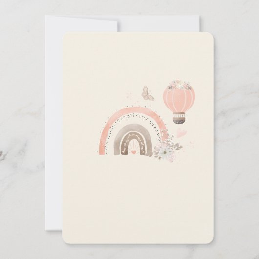 Elegant waterverf regenboog Baby shower Kaart (Achterkant)