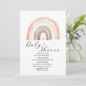 Elegant waterverf regenboogBaby shower Invitati Kaart (Staand voorkant)