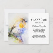 Elegant Waterverf Robin Funeral Memorial Bedankkaart (Voorkant)