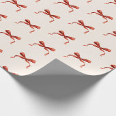 Elegant Waterverf Rode Strik Kerst Inpakpapier (Hoek)
