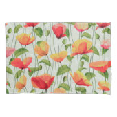 Elegant Waterverf Rood Roze en Gele Bloemen | Kussensloop (Voorkant-Links)