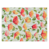 Elegant Waterverf Rood Roze en Gele Bloemen | Tafelkleed (Voorkant (Horizontaal))