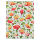 Elegant Waterverf Rood Roze en Gele Bloemen | Tafelkleed (Voorkant)