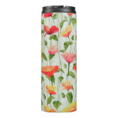 Elegant Waterverf Rood Roze en Gele Bloemen | Thermosbeker (Achterkant)