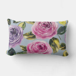 Elegant Waterverf Roos Bloemendesign Kussen