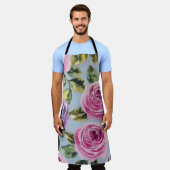 Elegant Waterverf Roos Floral Design Schort (Gedragen)