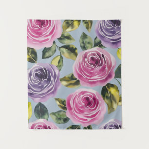 Elegant Waterverf Roos Floral Design Wandkleed