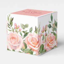 Elegant Waterverf Roos Florals Wedding Bedankdoosjes