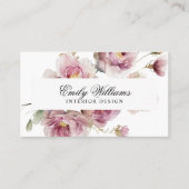 Elegant Waterverf Roos Flowers Visitekaartje (Voorkant)