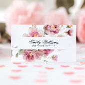 Elegant Waterverf Roos Flowers Visitekaartje