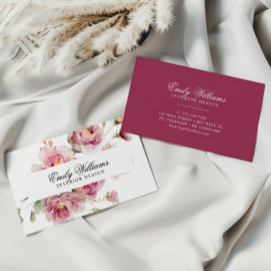 Elegant Waterverf Roos Flowers Visitekaartje