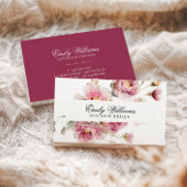 Elegant Waterverf Roos Flowers Visitekaartje