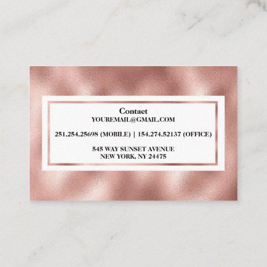 Elegant Waterverf Roos Gold Cherry Blossom Visitekaartje (Achterkant)