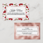 Elegant Waterverf Roos Gold Cherry Blossom Visitekaartje (Voorkant / Achterkant)