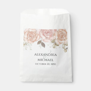 Elegant Waterverf Roos Gold Floral Gold Greenery Bedankzakje