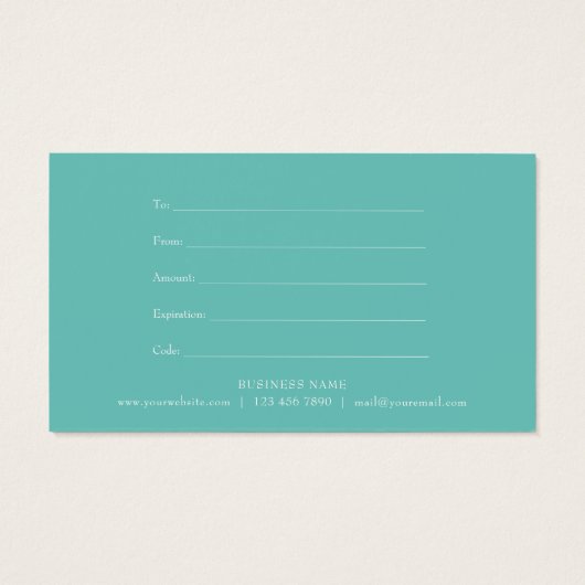 Elegant Waterverf Roos Guirlande Cadeaubon Visitekaartje (Achterkant)