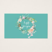 Elegant Waterverf Roos Guirlande Cadeaubon Visitekaartje (Voorkant)