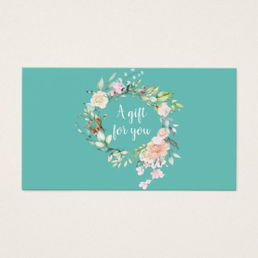 Elegant Waterverf Roos Guirlande Cadeaubon Visitekaartje (Voorkant)
