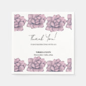 Elegant Waterverf Roos Minimale bruiloft Bedankt Servet (Voorkant)