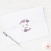 Elegant Waterverf Roos Minimale bruiloft Welkom Ronde Sticker (Envelop)