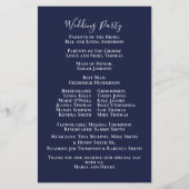 Elegant Waterverf Roos Navy Blue Wedding Program (Achterkant)