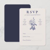 Elegant Waterverf Roos Wedding RSVP Kaartje (Voorkant / Achterkant)