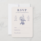 Elegant Waterverf Roos Wedding RSVP Kaartje (Voorkant)