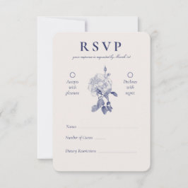 Elegant Waterverf Roos Wedding RSVP Kaartje