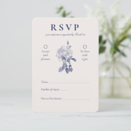 Elegant Waterverf Roos Wedding RSVP Kaartje