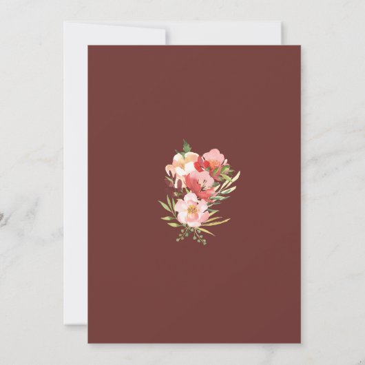 Elegant Waterverf Rose Bouquet Gold Lijst Kaart (Achterkant)