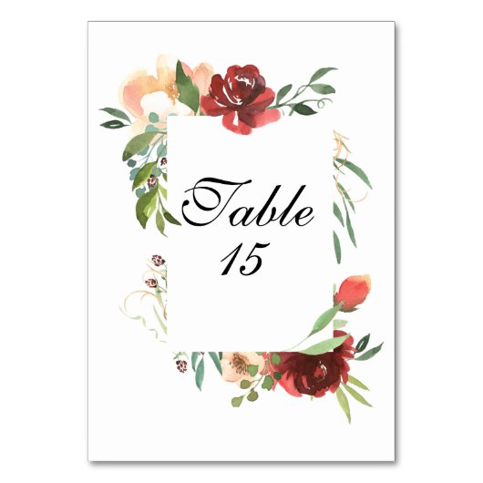 Elegant Waterverf Rose Bouquet Kaart (Voorkant)