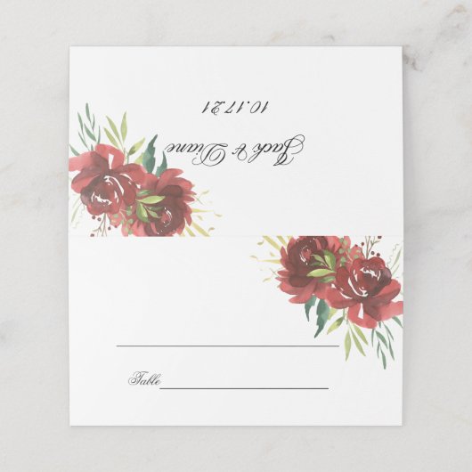 Elegant Waterverf Rose Bouquet Plaatskaartje (Buitenkant ongevouwen)