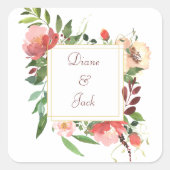 Elegant Waterverf Rose Bouquet Sticker (Voorkant)