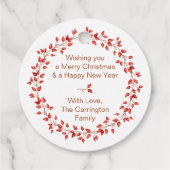 Elegant Waterverf Rosehips vrolijk kerstfeest. Ron Bedankjes Labels (Achterkant)