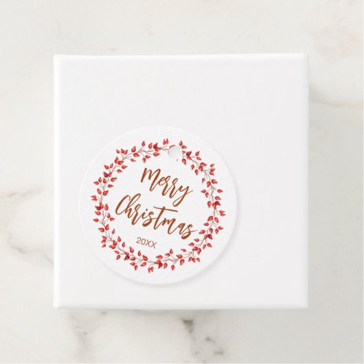 Elegant Waterverf Rosehips vrolijk kerstfeest. Ron Bedankjes Labels (In situ)