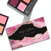 elegant waterverf roze agroschuim op zwart visitekaartje