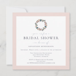 Elegant Waterverf Roze Blauw WreatinVrijgezellenfe Kaart