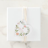 Elegant Waterverf Roze Bloemen Goud Kruis Baptisme Bedankjes Labels (In situ)