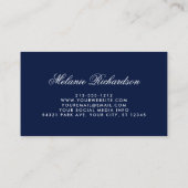 Elegant Waterverf Roze Blush Floral Blue Visitekaartje (Achterkant)