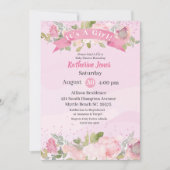 Elegant Waterverf Roze Blush Florence Baby shower Kaart (Voorkant)