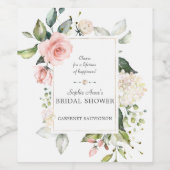 Elegant Waterverf Roze Blush Florence Vrijgezellen Wijn Etiket (Enkel label)