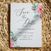 Elegant waterverf roze boho floral garden bruiloft save the date