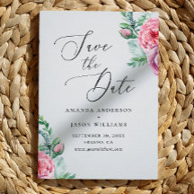 Elegant waterverf roze boho floral garden bruiloft