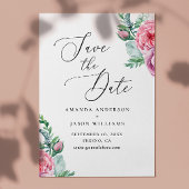 Elegant waterverf roze boho floral garden bruiloft save the date