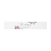 Elegant waterverf roze boho floral script bruiloft uitnodigingen wikkel (Vlak)