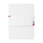 Elegant waterverf roze boho floral script bruiloft uitnodigingen wikkel (Achterkant Voorbeeld)