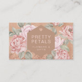 Elegant Waterverf Roze botanische pony Glitter Visitekaartje (Voorkant)