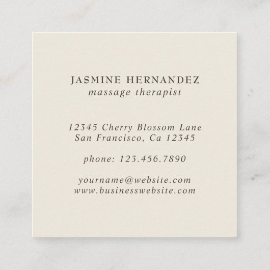 Elegant Waterverf Roze Cherry Blossom Flower Vierkante Visitekaartje (Achterkant)