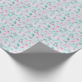 Elegant Waterverf Roze Ditsy Bloemenpatroon Cadeaupapier (Hoek)
