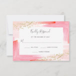 Elegant Waterverf Roze en Gold Bat Mitzvah RSVP Kaartje<br><div class="desc">Deze prachtige en elegante Bat Mitzvah rsvp reactiekaarten hebben trendy waterverf schilderige slagen in feminine tinnen tinten van roze,  koraal en oranje,  met faux gouden glitter uiterlijk confetti.</div>